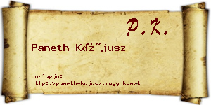 Paneth Kájusz névjegykártya